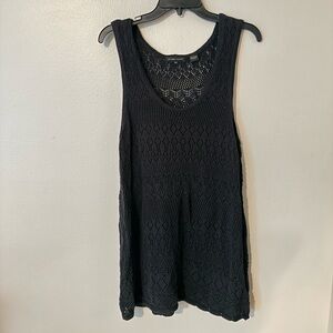 Crochet Knit Dress Jeanne Pierre Black